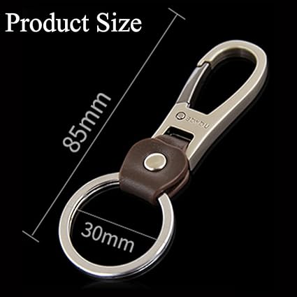 Leather Key Fob, Premium Car Key Holder, Key Chain with Carabiner
